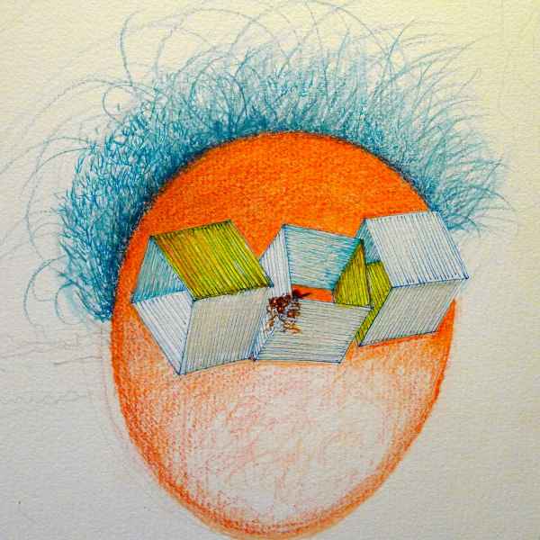 15 Study for the Rolling Cube in the Egg, 2015